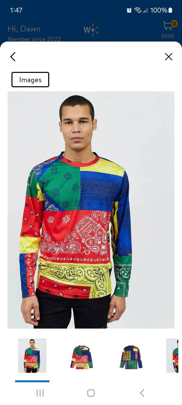 New XL Reason Colorful Bandana Long Sleeve Pullover Tee Tshirt Streetwear NWT
